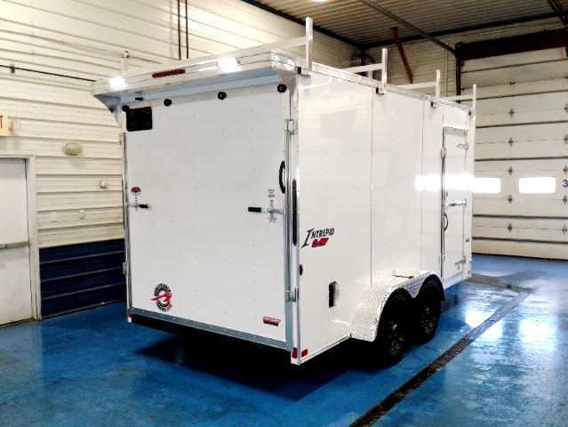 7x14 Homesteader with Walk OIn Roof, Rear Spoiler, Rear