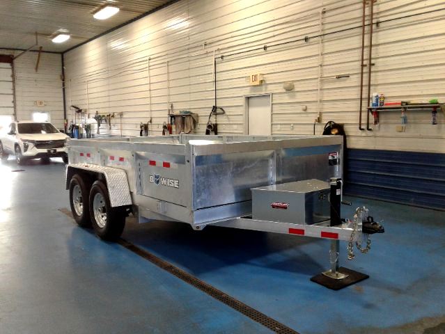 B-Wise 7x12 Galvanized Dump Trailer Front