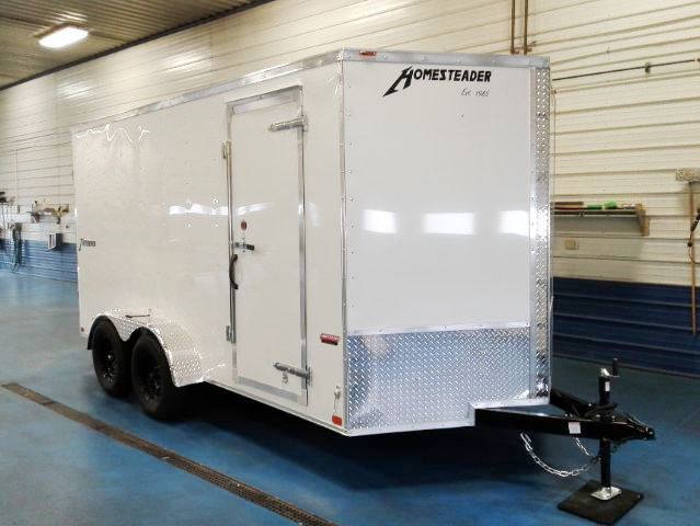 Homesteader 7x14 White Double Rear Door. Front Homesteader 7x14 White Double Rear Door. Front