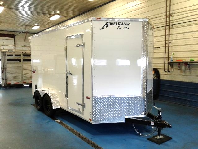 Homesteader Intrepid 7x14 OHV White. Front