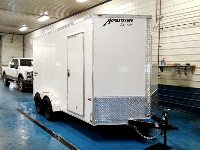 Homesteader Intrepid 7x14 White Rear Spoiler Front Homesteader Intrepid 7x14 White Rear Spoiler Front