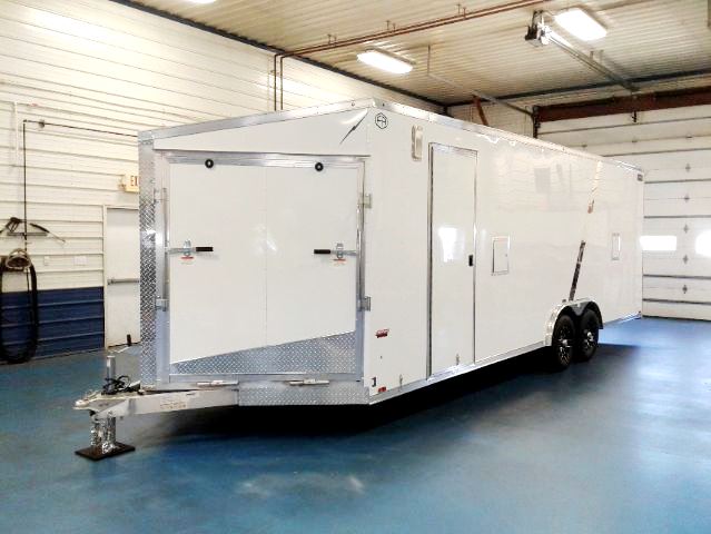 Lightning 24ft Aluminum Frame Power Sport Trailer, 9800 GVW. Rear Spoiler Front Lightning 24ft Aluminum Frame Power Sport Trailer, 9800 GVW. Rear Spoiler Front