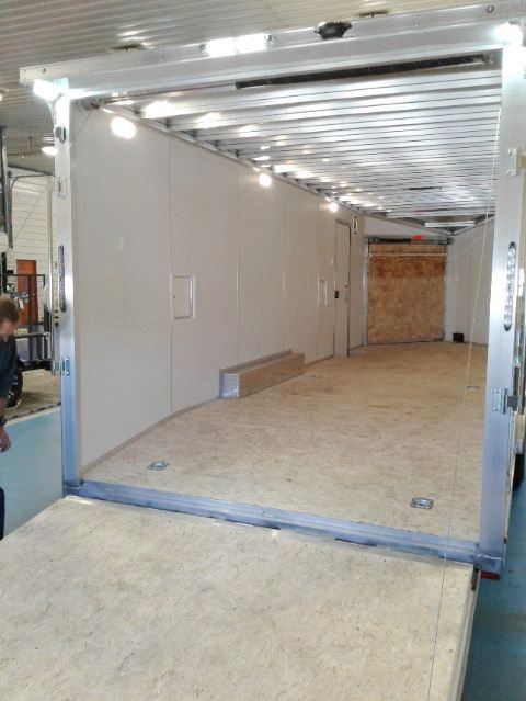 Lightning 24ft Aluminum Frame Power Sport Trailer, 9800 GVW. Rear Spoiler Interior Lightning 24ft Aluminum Frame Power Sport Trailer, 9800 GVW. Rear Spoiler Interior
